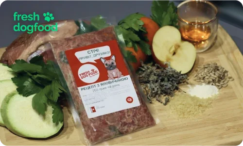 Натуральний корм для собак Fresh Dog Food в упаковці