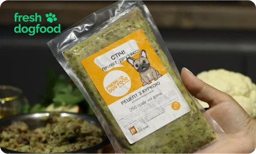 Натуральный корм для собак Fresh Dog Food в упаковке