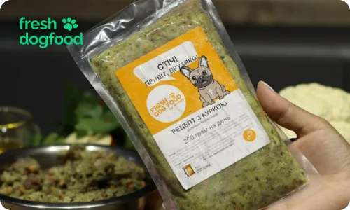 Натуральный корм для собак Fresh Dog Food в упаковке